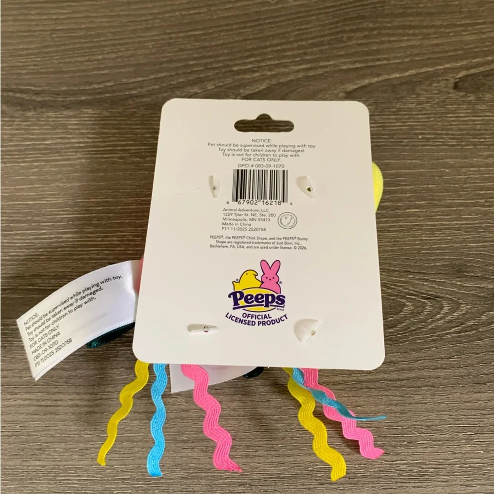 Peeps Animal Kickers Cat Toy Duo Set Pink Yellow Easter Bunny